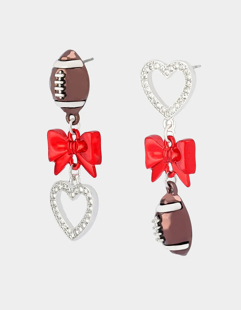 FOOTBALL BOW DROP EARRINGS RED sold by Betsey Johnson product image thumbnail 3