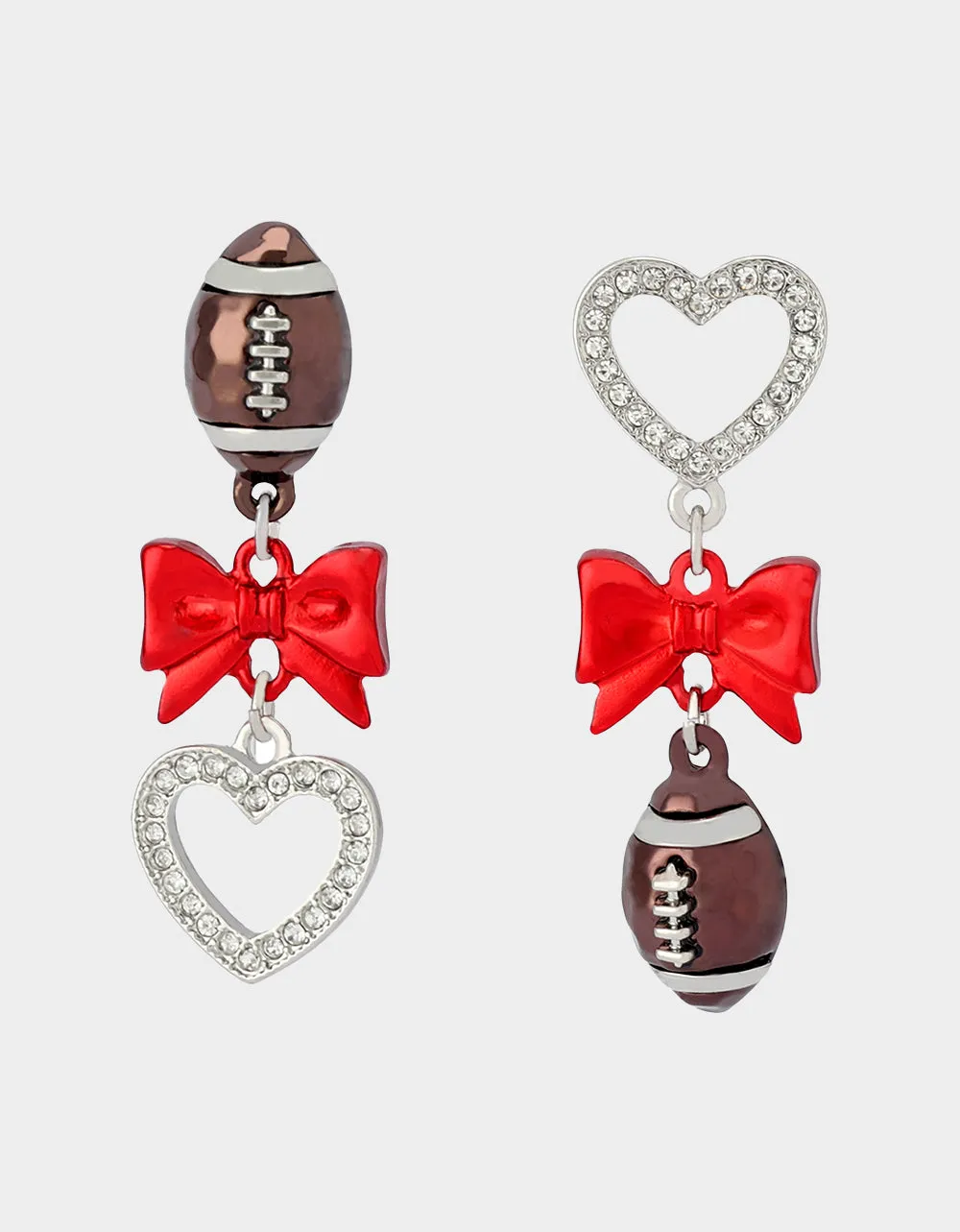 FOOTBALL BOW DROP EARRINGS RED sold by Betsey Johnson