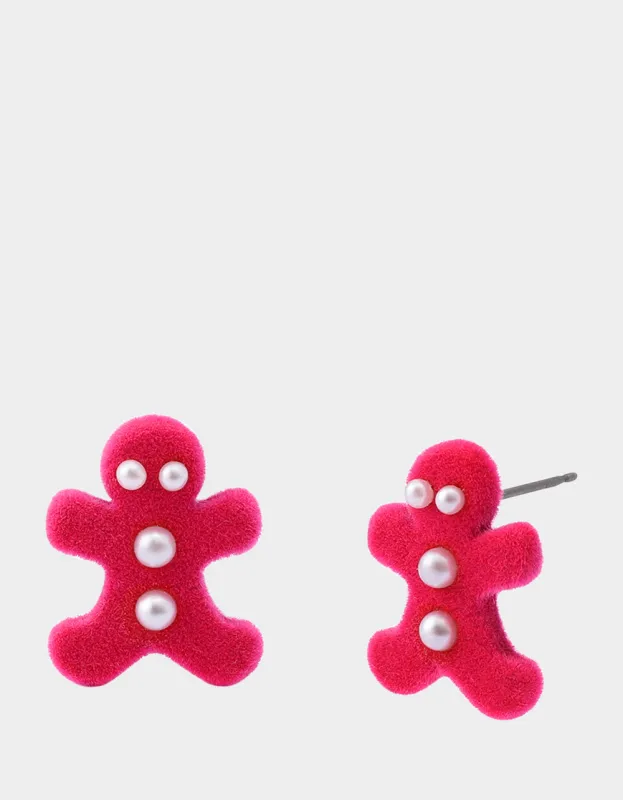 GINGERBREAD STUD EARRINGS PINK sold by Betsey Johnson