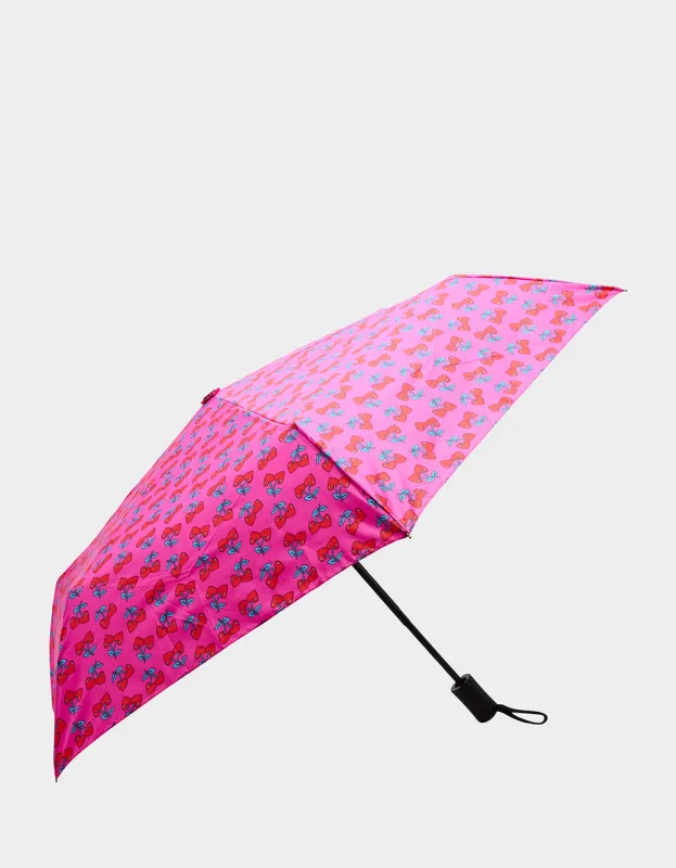 BETSEY'S CHERRY HEART PRINT UMBRELLA PINK MULTI sold by Betsey Johnson