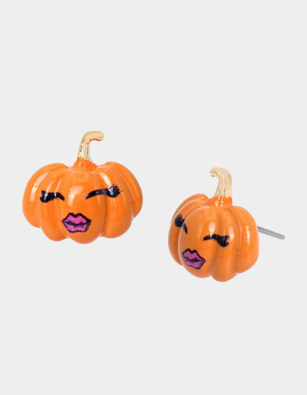 RICH WITCH PUMPKIN STUDS ORANGE sold by Betsey Johnson