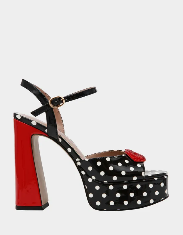 ALLYSON WHITE BLACK POLKA DOT sold by Betsey Johnson
