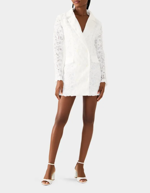 ROSETTE BLAZER DRESS WHITE sold by Betsey Johnson