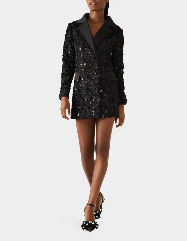 ROSETTE BLAZER DRESS BLACK sold by Betsey Johnson