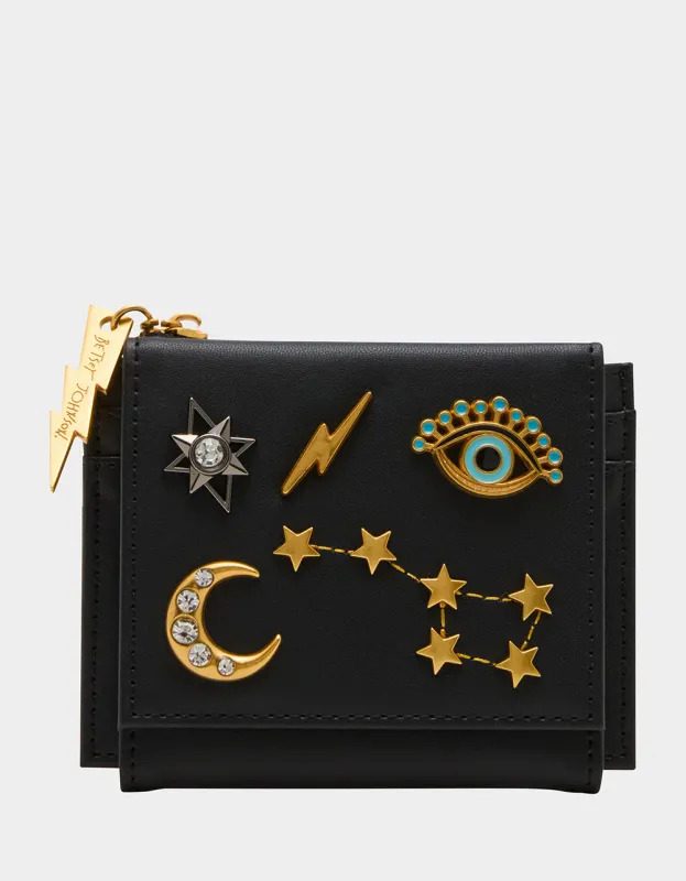 CELESTIAL BIFOLD WALLET BLACK sold by Betsey Johnson