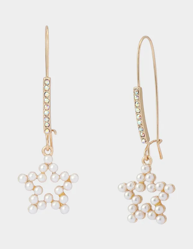 PEARL STAR DROP EARRINGS PEARL sold by Betsey Johnson