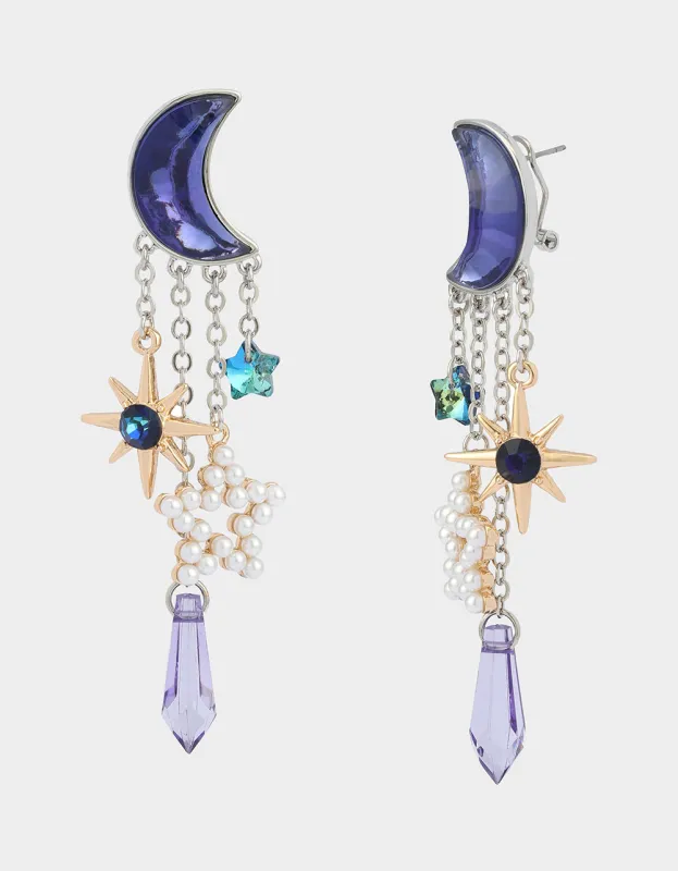 MOON CHARM DROP EARRINGS BLUE sold by Betsey Johnson