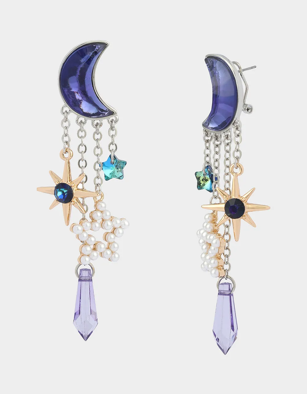 MOON CHARM DROP EARRINGS BLUE sold by Betsey Johnson