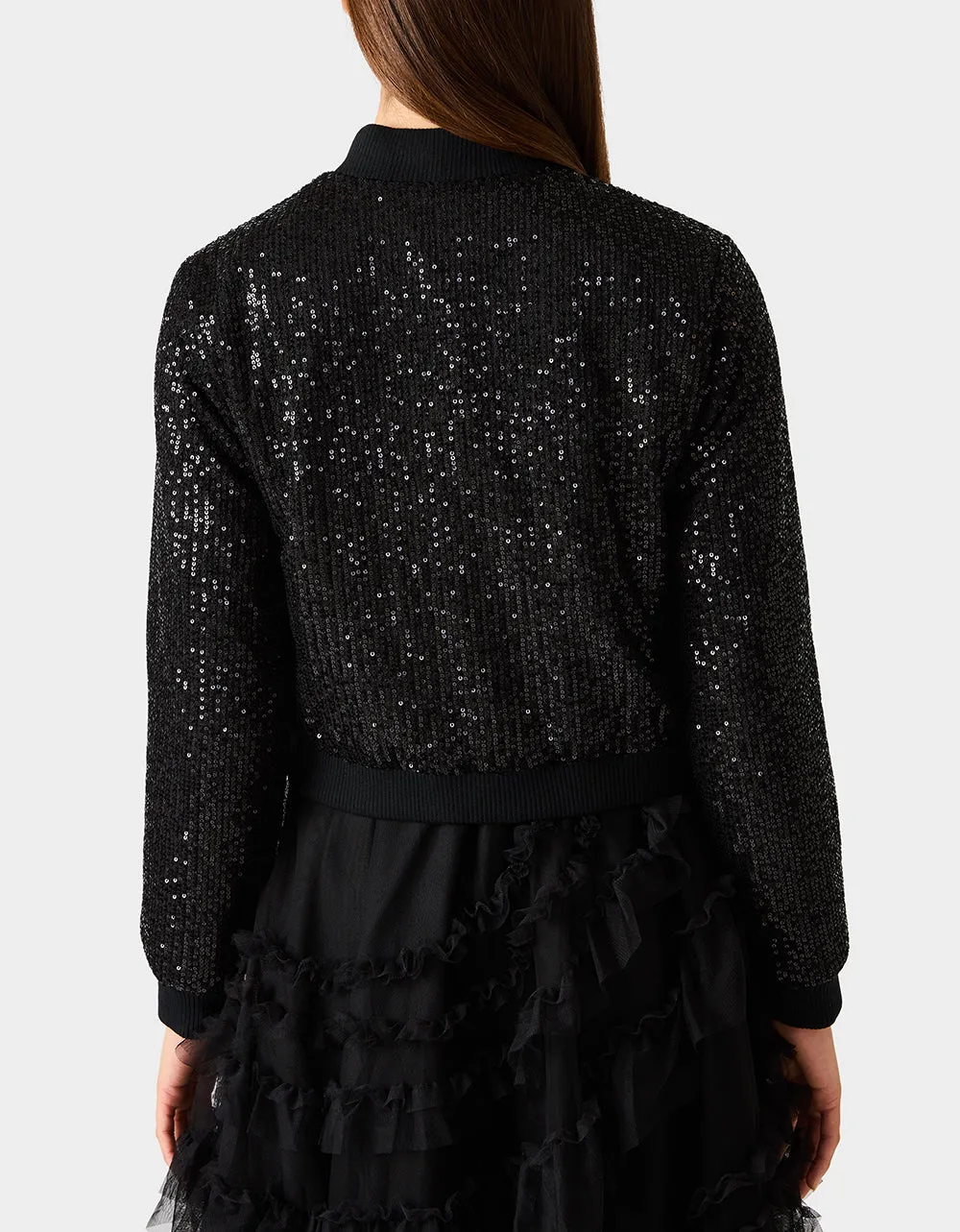 GLITTERATI BOMBER JACKET BLACK SEQUIN sold by Betsey Johnson product image thumbnail 4