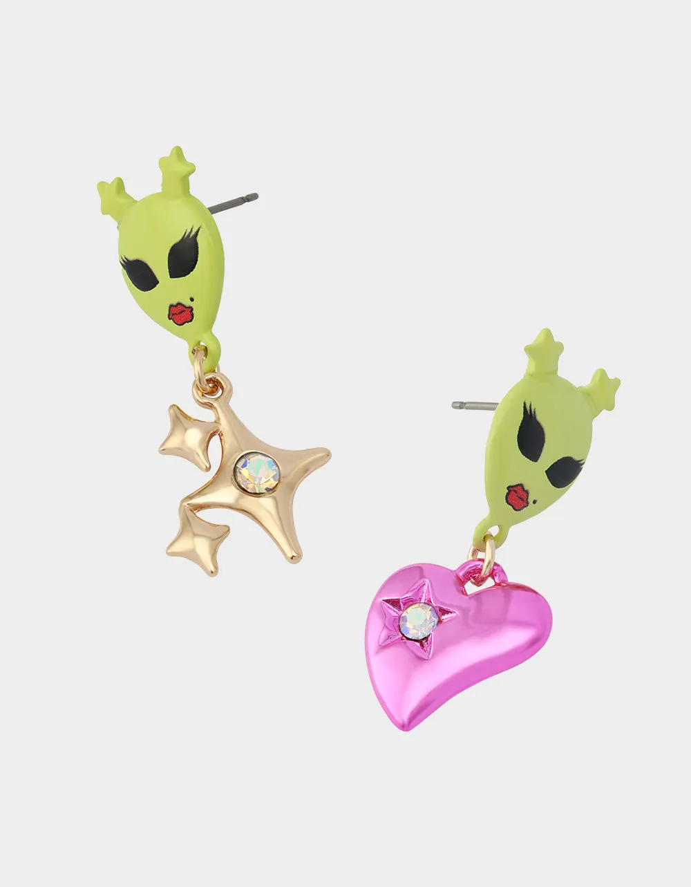 ALIEN MISMATCH DROP EARRINGS MULTI sold by Betsey Johnson product image thumbnail 3