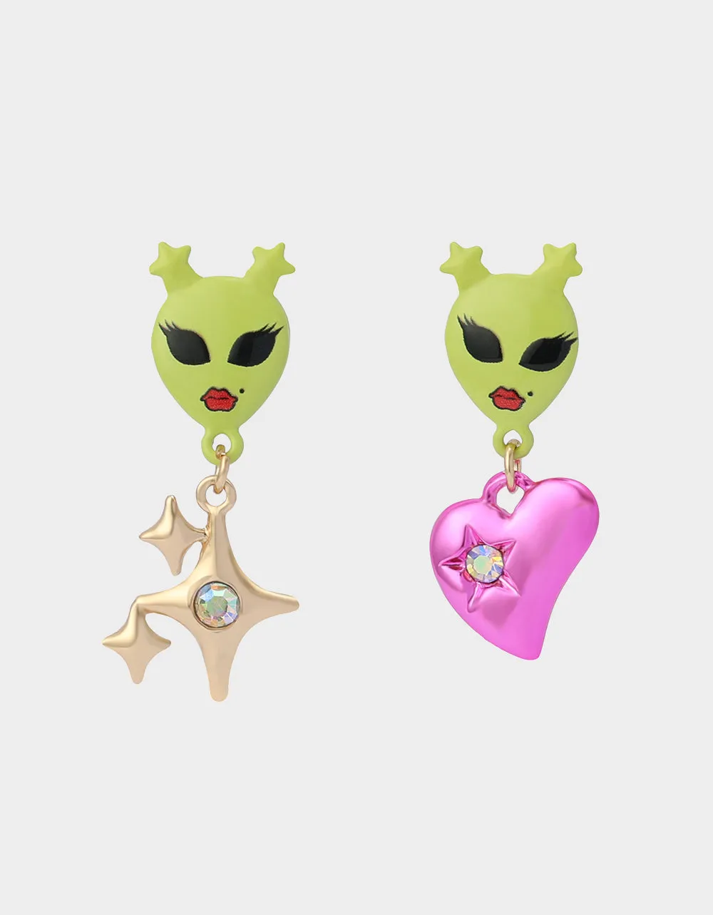 ALIEN MISMATCH DROP EARRINGS MULTI sold by Betsey Johnson