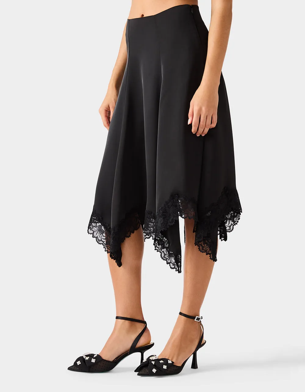 LACE SLIP MIDI SKIRT BLACK sold by Betsey Johnson product image thumbnail 4