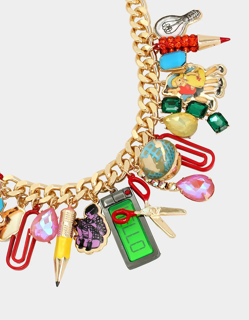 BOOK SMART CHARM FRONTAL NECKLACE MULTI sold by Betsey Johnson product image thumbnail 2