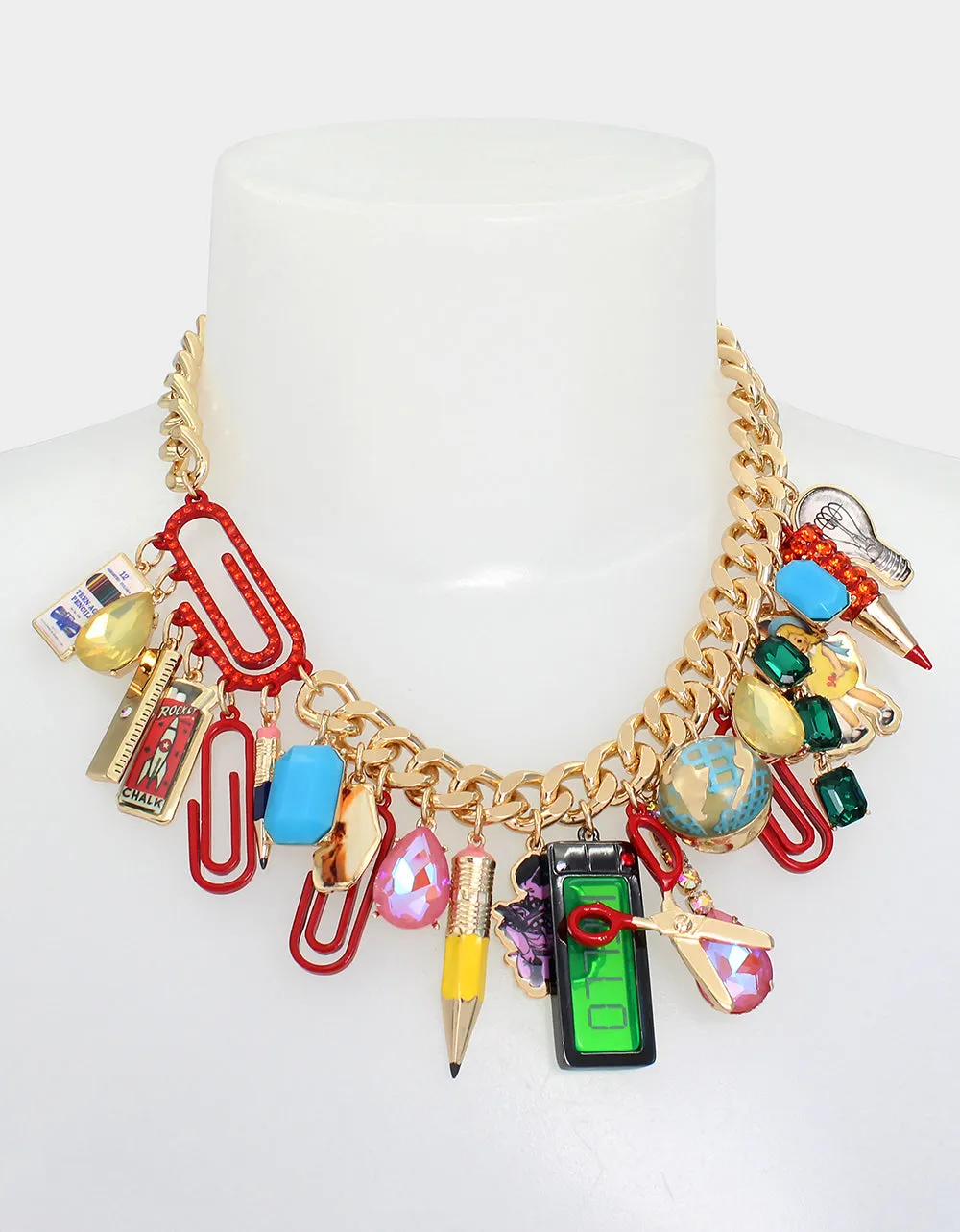 BOOK SMART CHARM FRONTAL NECKLACE MULTI sold by Betsey Johnson product image thumbnail 3