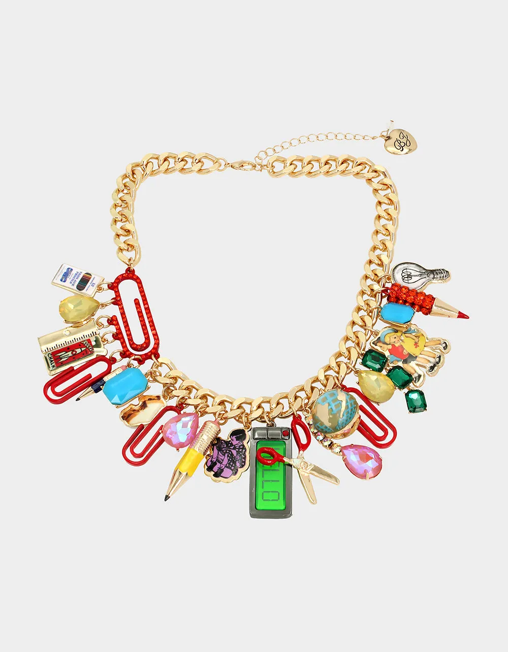 BOOK SMART CHARM FRONTAL NECKLACE MULTI sold by Betsey Johnson