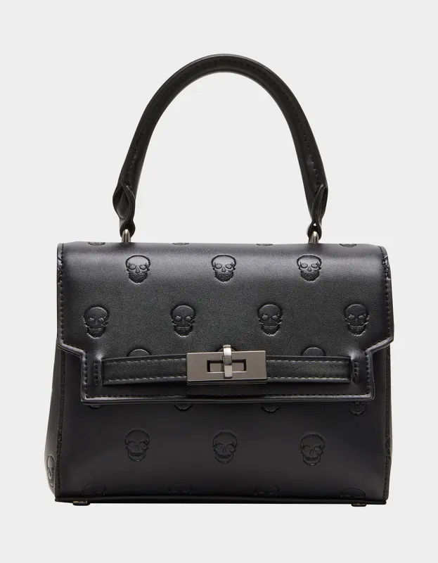 SKULLICIOUS TOP HANDLE BLACK sold by Betsey Johnson