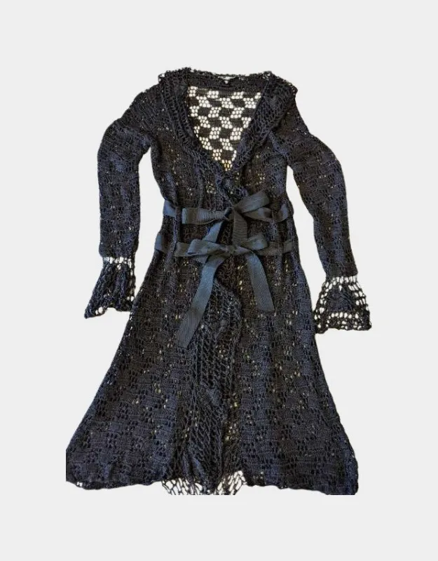 Black crochet sweater dress | RE:LUV sold by Betsey Johnson