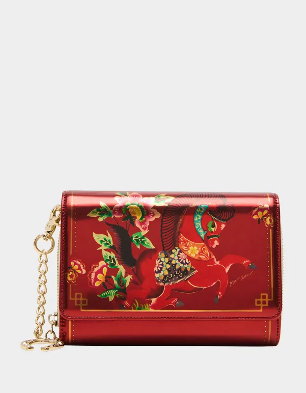 CHINESE NEW YEAR WALLET ON CHAIN RED sold by Betsey Johnson