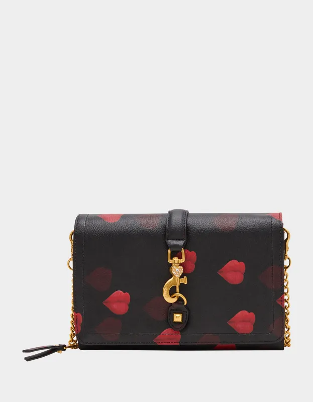 KISSES WALLET ON CHAIN BLACK/MULTI sold by Betsey Johnson