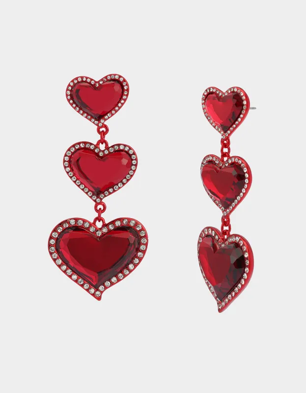 LOVE SPELL DROP EARRINGS RED sold by Betsey Johnson