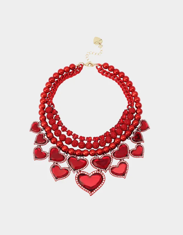 LOVE SPELL BIB NECKLACE RED sold by Betsey Johnson