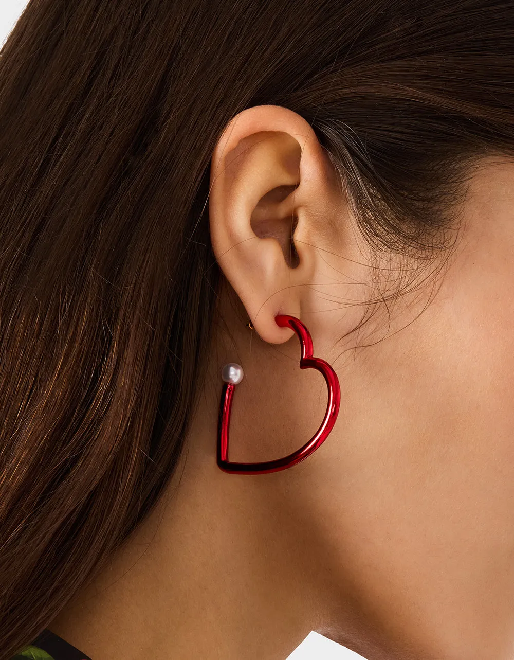 HEART HOOP EARRINGS RED sold by Betsey Johnson product image thumbnail 2