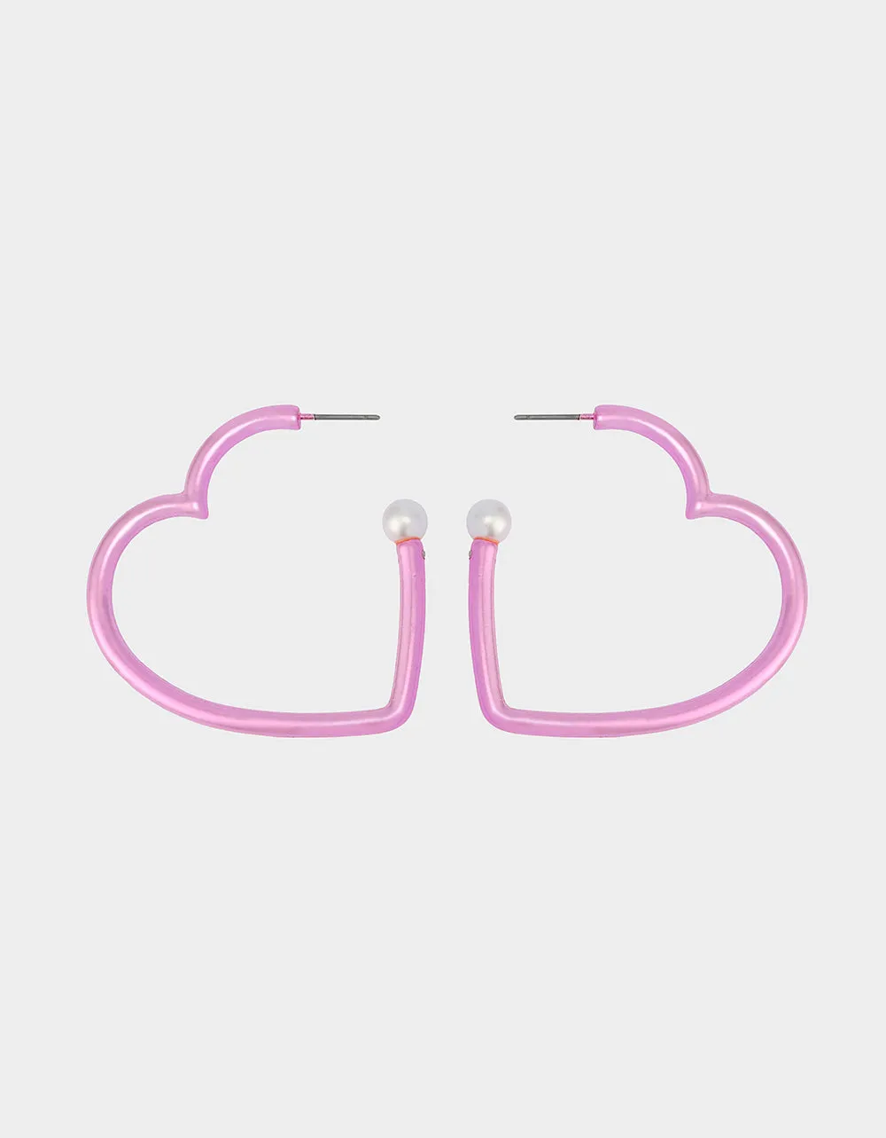 HEART HOOP EARRINGS PINK/WHITE sold by Betsey Johnson product image thumbnail 3