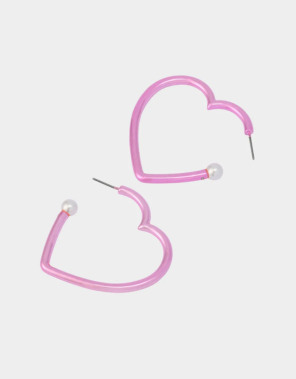 HEART HOOP EARRINGS PINK/WHITE sold by Betsey Johnson product image thumbnail 4