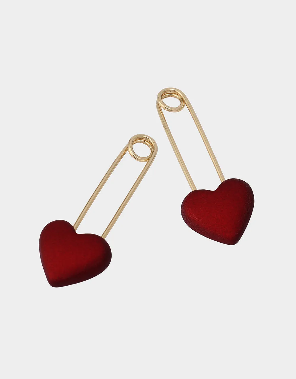 HEART SAFETY PIN DROP EARRINGS sold by Betsey Johnson product image thumbnail 2