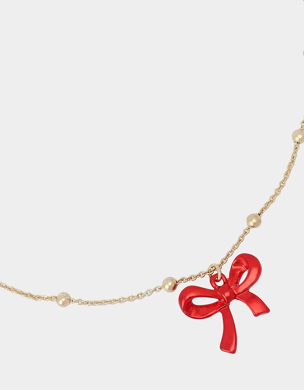 PEARL BOW NECKLACE SET RED sold by Betsey Johnson product image thumbnail 3