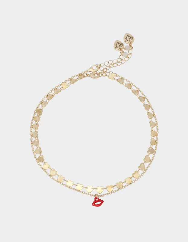 LIPS NECKLACE SET RED sold by Betsey Johnson