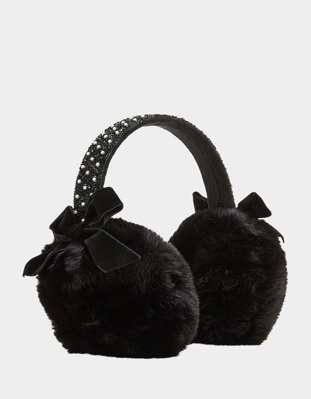 EMBELLISHED BAND EARMUFF WITH BOW BLACK sold by Betsey Johnson