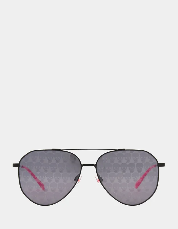 THE FINE PRINT AVIATOR SUNGLASSES BLACK sold by Betsey Johnson