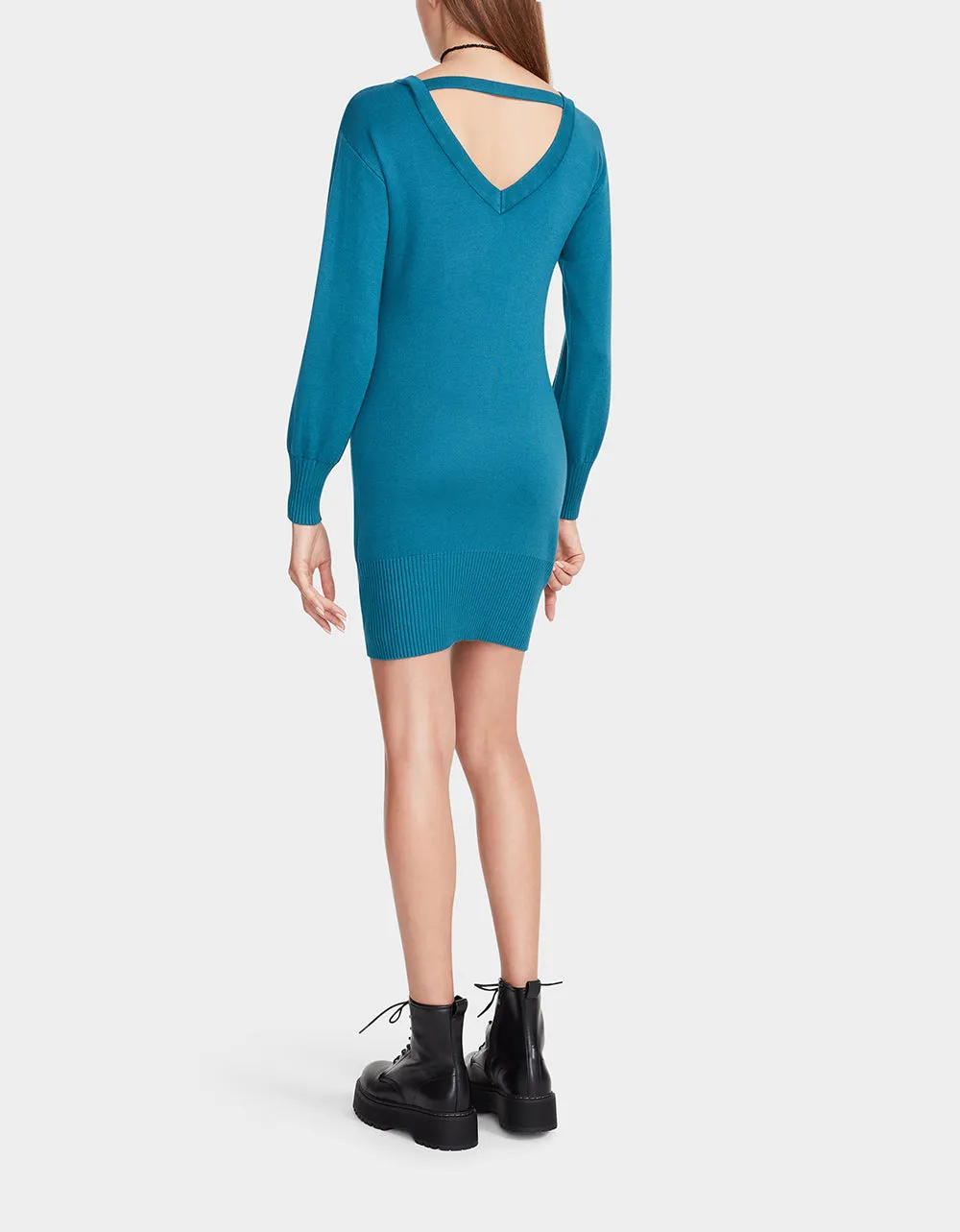 BACK IT UP SWEATER DRESS BLUE | RE:LUV sold by Betsey Johnson product image thumbnail 3