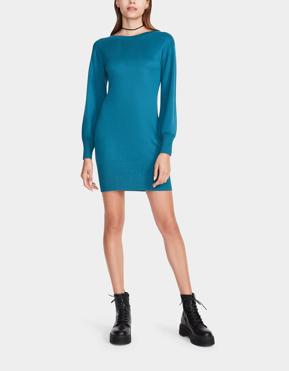 BACK IT UP SWEATER DRESS BLUE | RE:LUV sold by Betsey Johnson product image thumbnail 2
