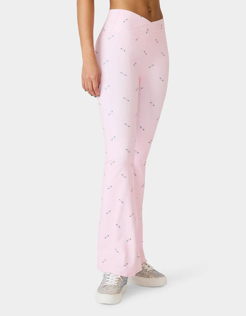 ROSE PRINT CROSSOVER LEGGINGS PINK ROSE sold by Betsey Johnson product image thumbnail 5