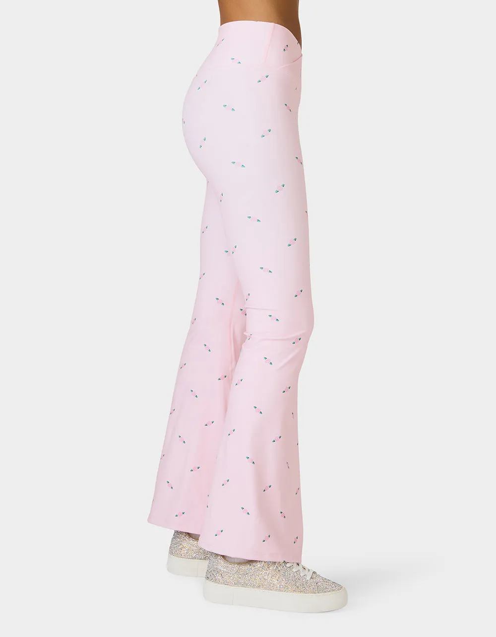 ROSE PRINT CROSSOVER LEGGINGS PINK ROSE sold by Betsey Johnson product image thumbnail 4