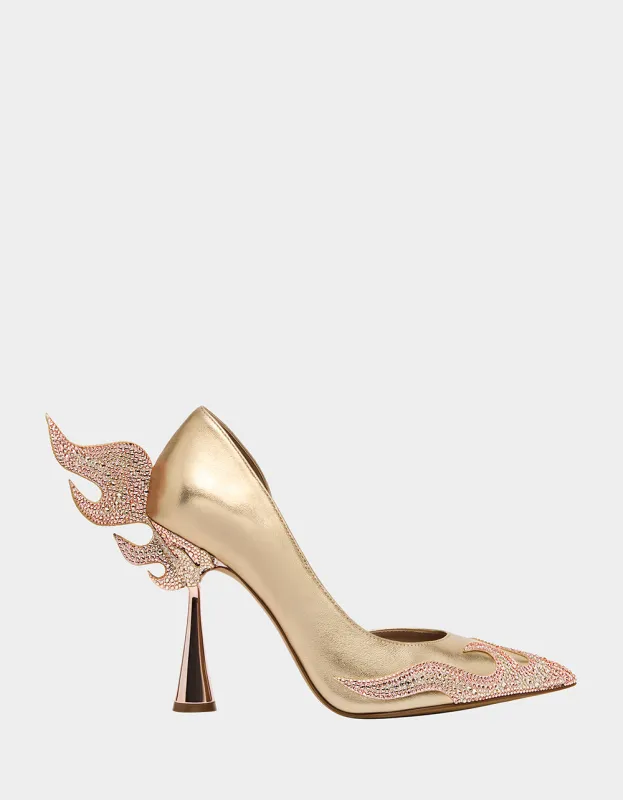 THE FLAME SHOES METAL MULTI made by Betsey Johnson