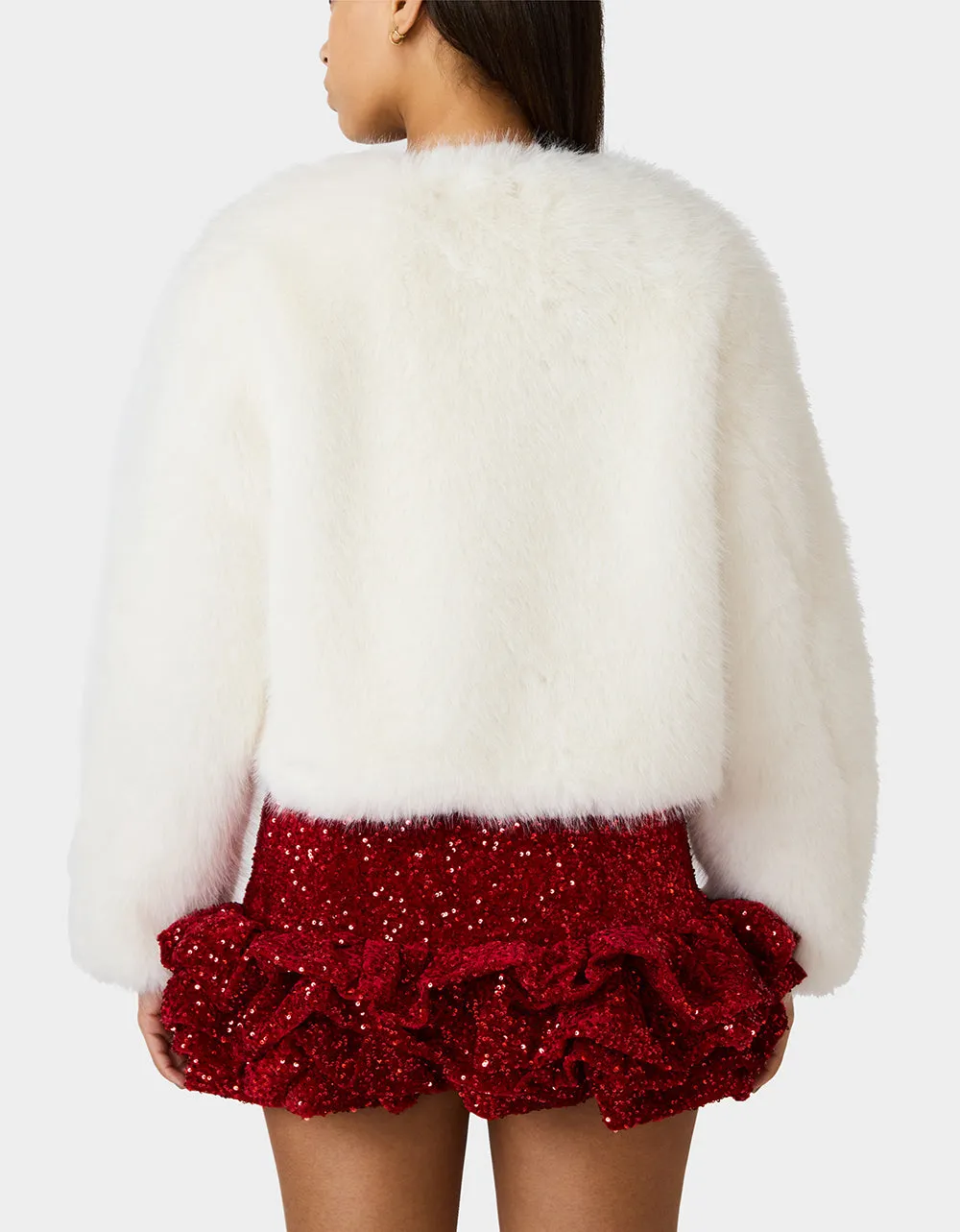 CHAMPAGNE LUXE FAUX FUR JACKET CREAM sold by Betsey Johnson product image thumbnail 3