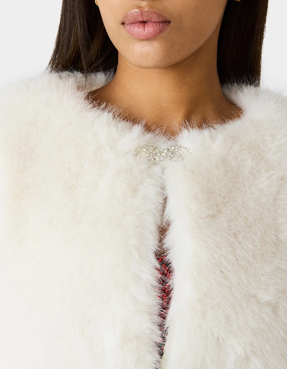 CHAMPAGNE LUXE FAUX FUR JACKET CREAM sold by Betsey Johnson product image thumbnail 5
