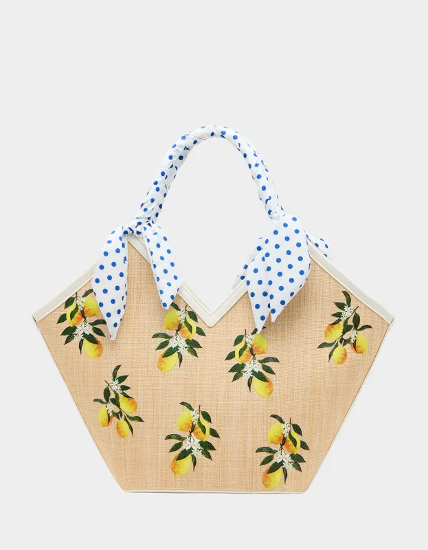 DON'T BE TARTY TOTE NATURAL sold by Betsey Johnson