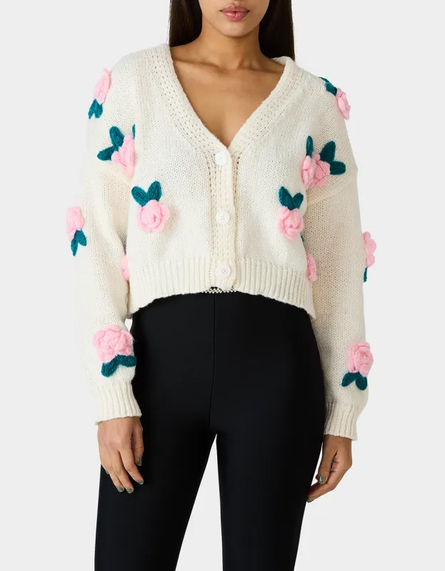 ROSETTE CARDIGAN CREAM sold by Betsey Johnson