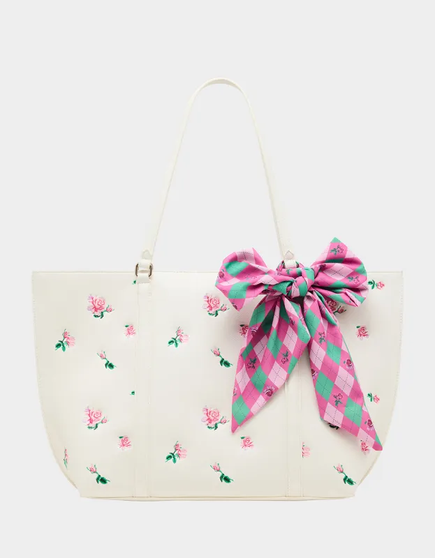 ROSEBUD TOTE CREAM sold by Betsey Johnson