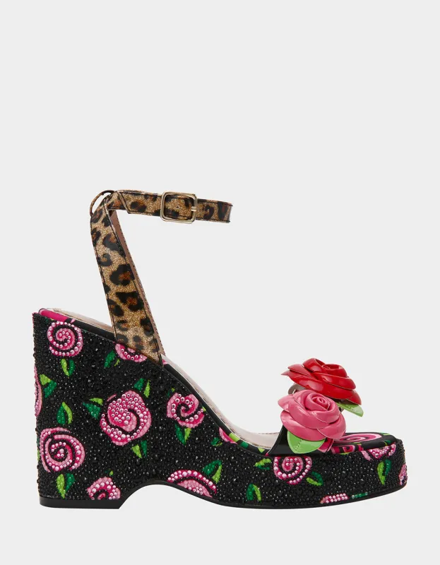 LIZZETE BLACK ROSE sold by Betsey Johnson