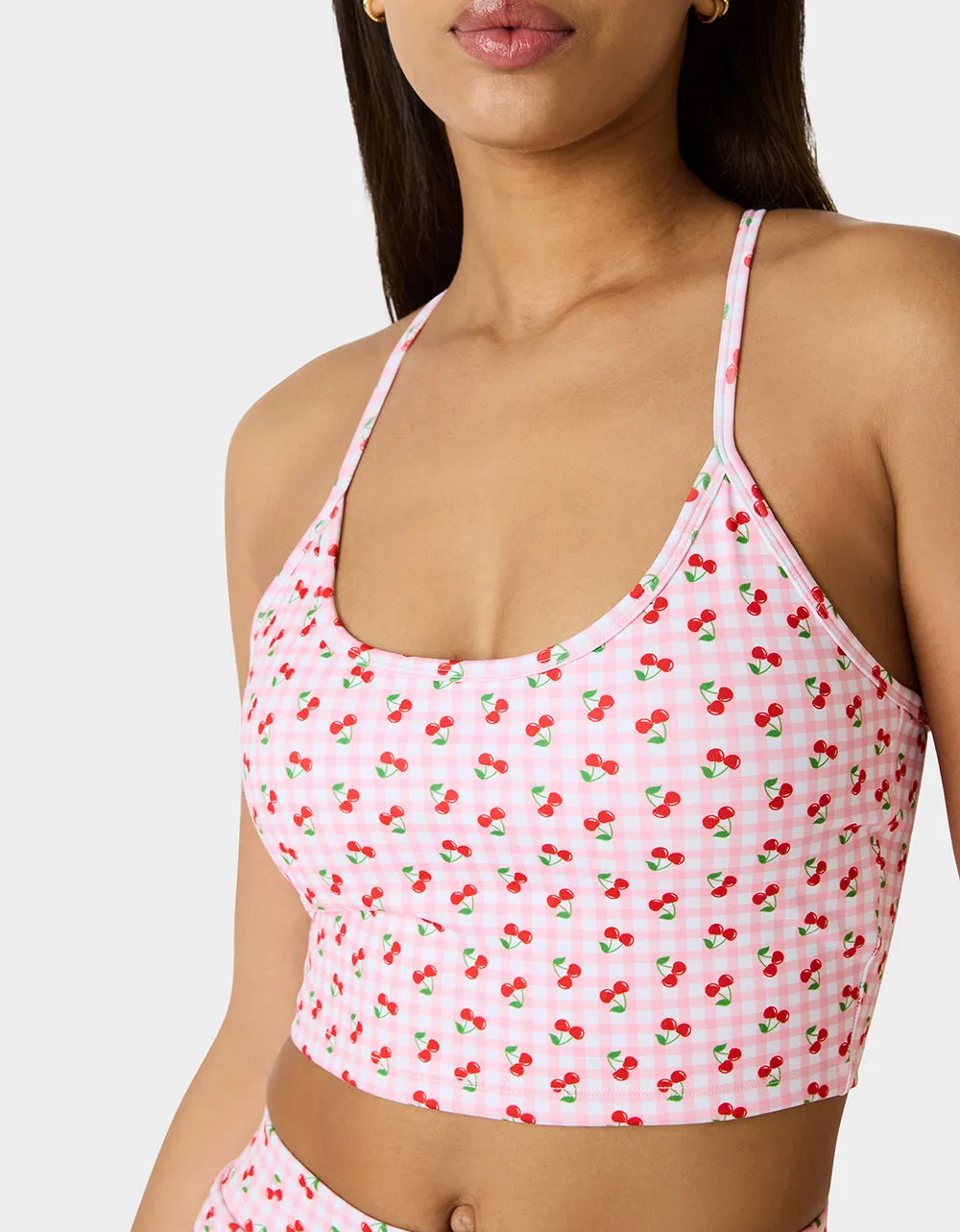 CHERRY GINGHAM RACERBACK TOP PINK MULTI sold by Betsey Johnson product image thumbnail 5