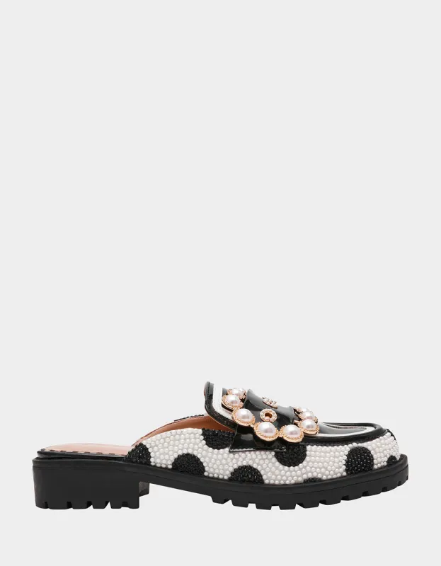 BARTON WHITE/BLACK POLKA DOT sold by Betsey Johnson