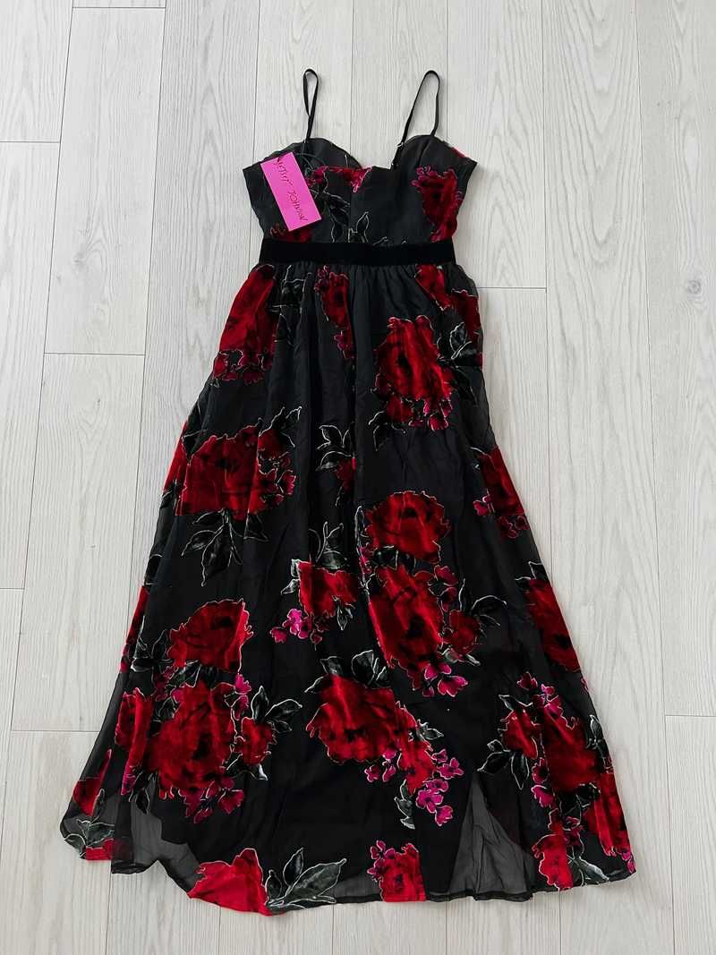 Rosalia Floral Velvet Hi-Lo Bustier | RE:LUV sold by Betsey Johnson product image thumbnail 5