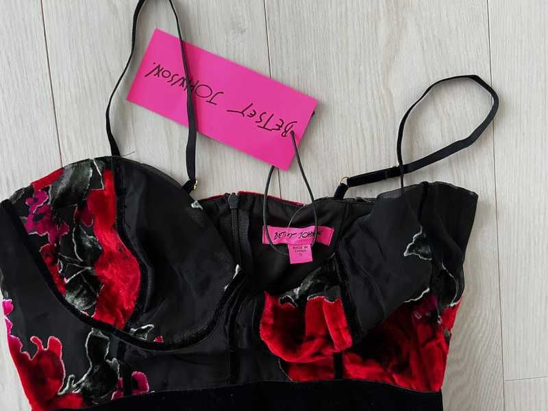 Rosalia Floral Velvet Hi-Lo Bustier | RE:LUV sold by Betsey Johnson product image thumbnail 3