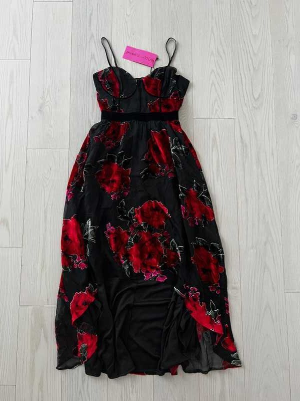 Rosalia Floral Velvet Hi-Lo Bustier | RE:LUV sold by Betsey Johnson product image thumbnail 2
