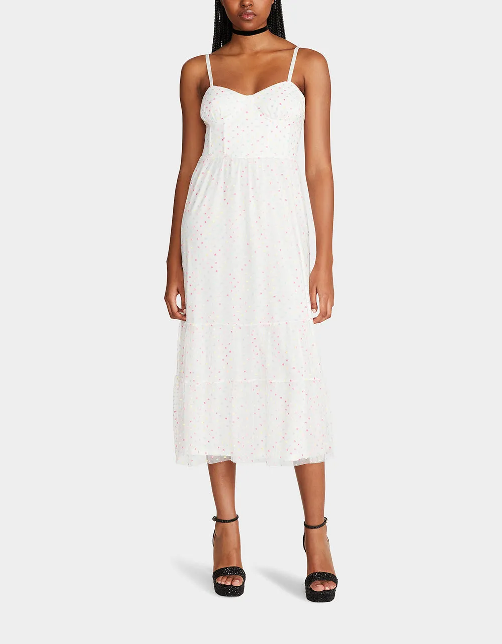 GARDEN VIBES CORSET MIDI DRESS WHITE MULTI | RE:LUV sold by Betsey Johnson product image thumbnail 4
